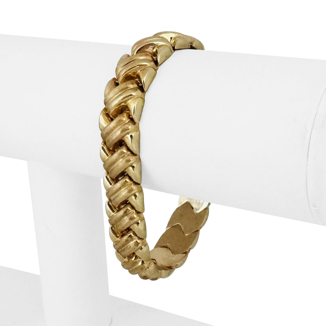 14k Yellow Gold 20g Vintage Ladies 11.5mm Fancy Link Bracelet Turkey 7"