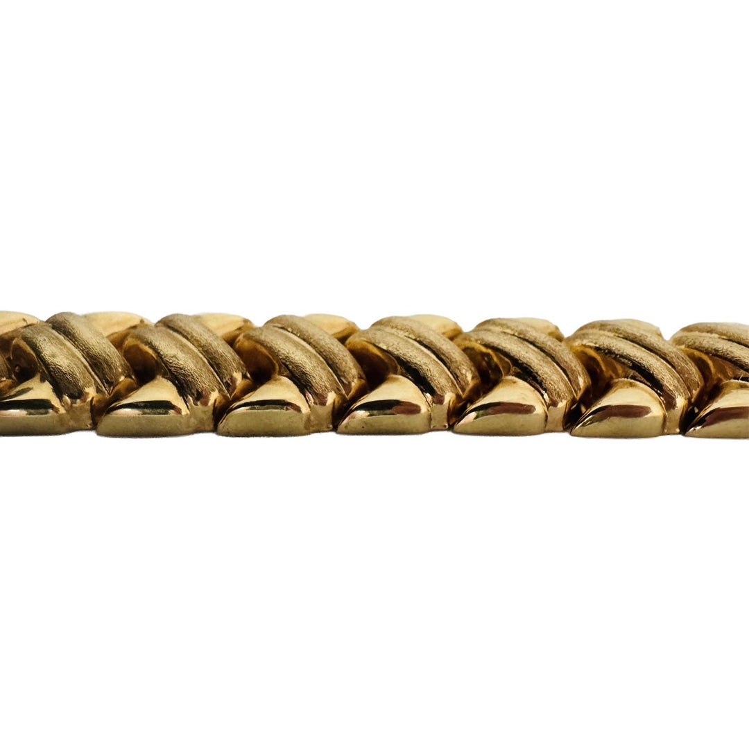 14k Yellow Gold 20g Vintage Ladies 11.5mm Fancy Link Bracelet Turkey 7"