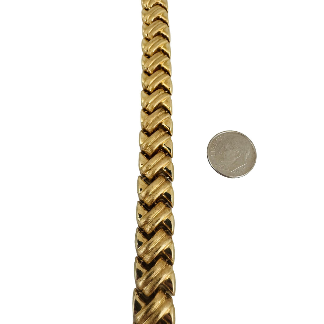 14k Yellow Gold 20g Vintage Ladies 11.5mm Fancy Link Bracelet Turkey 7"