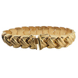 14k Yellow Gold 20g Vintage Ladies 11.5mm Fancy Link Bracelet Turkey 7"