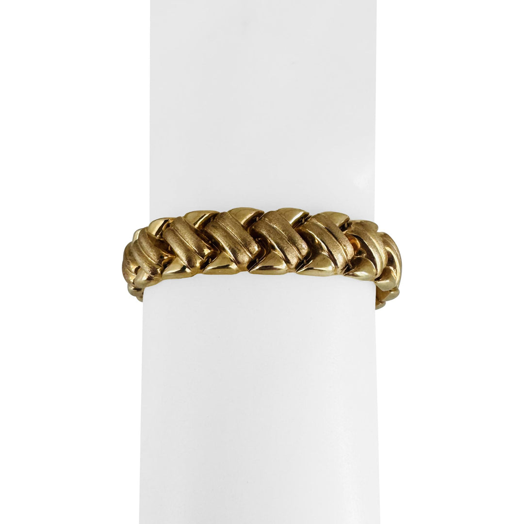 14k Yellow Gold 20g Vintage Ladies 11.5mm Fancy Link Bracelet Turkey 7"