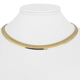 14k Yellow Gold 32.2g Solid Heavy 6mm Flat Omega Collar Necklace 16"