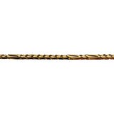 14k Yellow Gold 17g Solid 2.8mm Fancy Figaro Link Chain Necklace Italy 24"