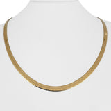 14k Yellow Gold 14g Solid Thick 4mm Herringbone Link Necklace Italy 20"