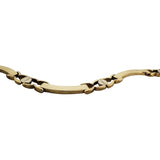 14k Yellow Gold 26g Ladies Curved Bar Screw Motif Link Necklace Italy 17"