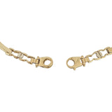14k Yellow Gold 26g Ladies Curved Bar Screw Motif Link Necklace Italy 17"