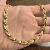 14k Yellow Gold 31.6g Ladies Polished 8mm Fancy Link Necklace Italy 16"