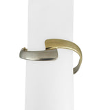 14k Yellow and White Gold 23g Solid Bypass Bangle Bracelet Italy 6.75"