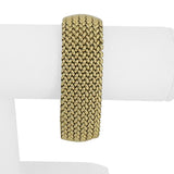 14k Yellow Gold 40.7g Thick Wide 20mm Mesh Link Bracelet Italy 7.25"