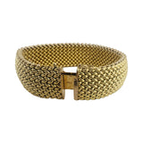 14k Yellow Gold 40.7g Thick Wide 20mm Mesh Link Bracelet Italy 7.25"