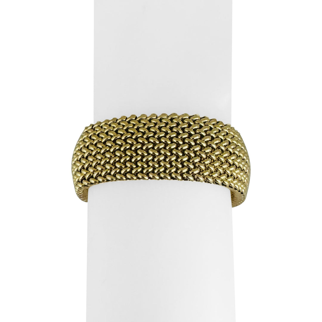 14k Yellow Gold 40.7g Thick Wide 20mm Mesh Link Bracelet Italy 7.25"