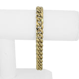 14k Yellow Gold 22.4g Semi Solid 9.5mm Men's Cuban Link Bracelet Italy 8.5"
