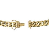 14k Yellow Gold 22.4g Semi Solid 9.5mm Men's Cuban Link Bracelet Italy 8.5"