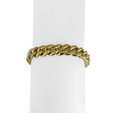 14k Yellow Gold 22.4g Semi Solid 9.5mm Men's Cuban Link Bracelet Italy 8.5"