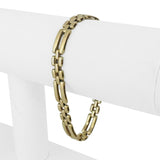 14k Yellow Gold 15.8g Vintage Ladies 7mm Fancy Panther Link Bracelet Italy 7.25"