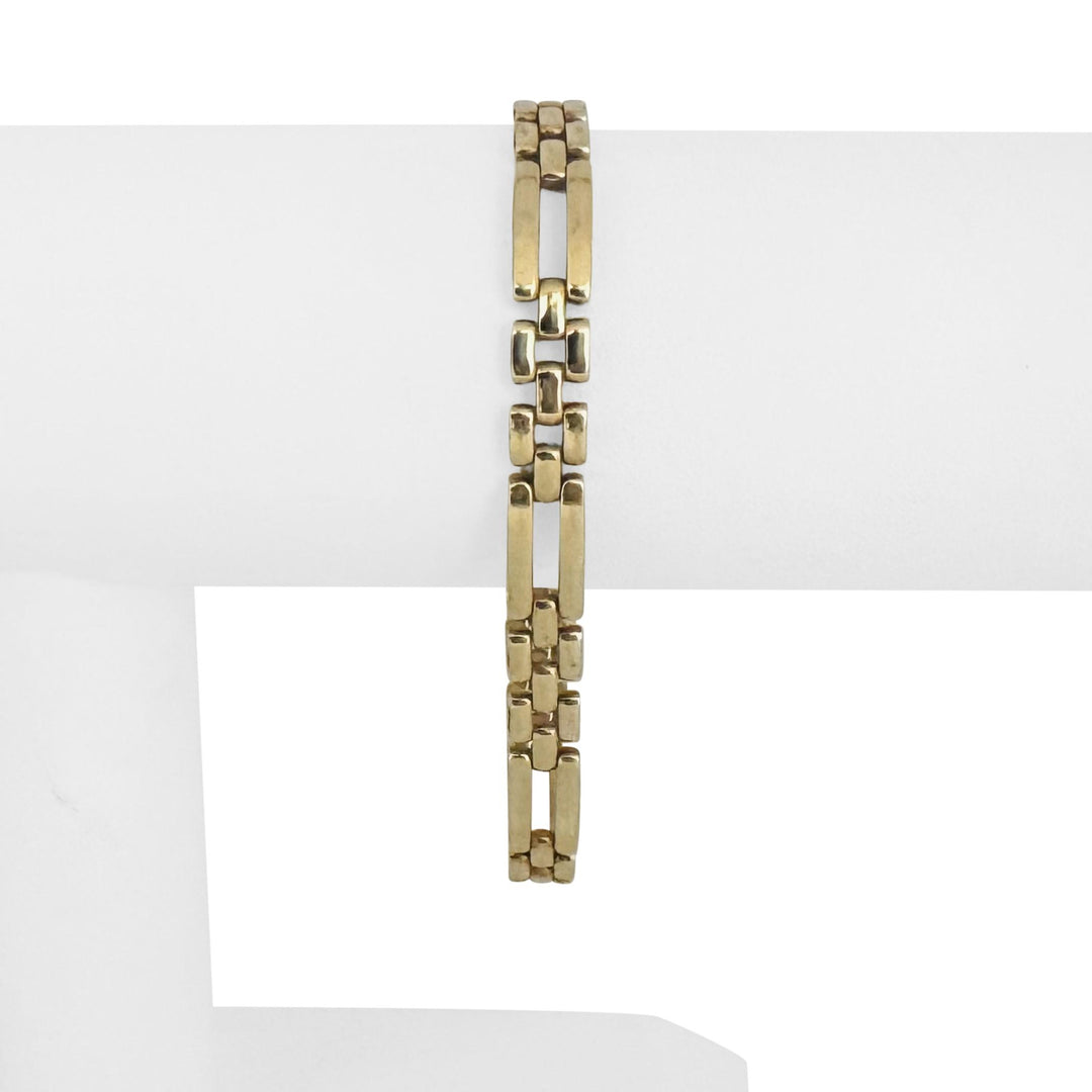 14k Yellow Gold 15.8g Vintage Ladies 7mm Fancy Panther Link Bracelet Italy 7.25"