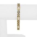 14k Yellow Gold 15.8g Vintage Ladies 7mm Fancy Panther Link Bracelet Italy 7.25"