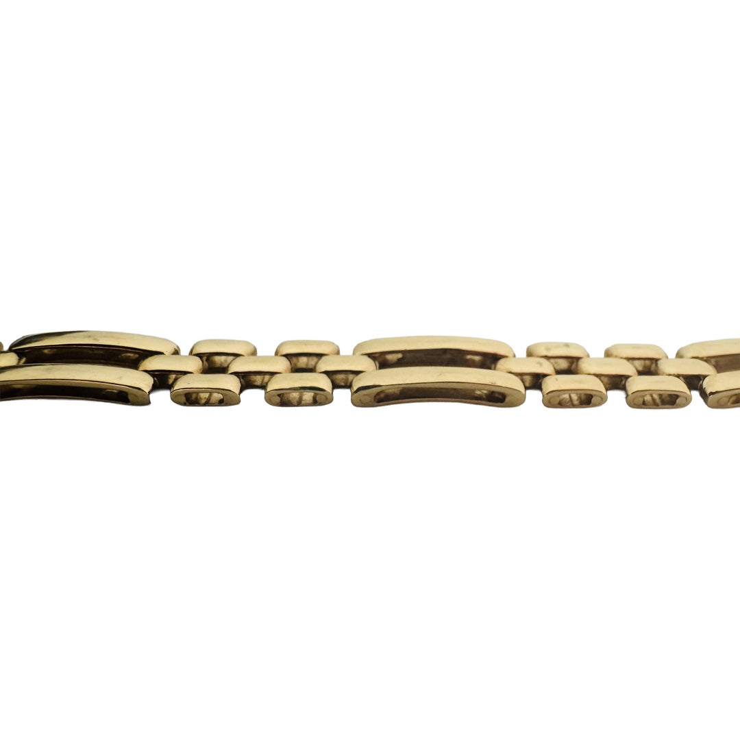 14k Yellow Gold 15.8g Vintage Ladies 7mm Fancy Panther Link Bracelet Italy 7.25"