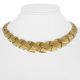 14k Yellow Gold 30.4g Vintage Graduated Fancy X Link Necklace 16"
