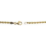 14k Yellow Gold 7g Hollow 2.5mm Lariat Tassel Rope Chain Necklace 20"