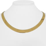 14k Yellow Gold 20.7g Solid Thick 7mm Herringbone Link Necklace Italy 18"