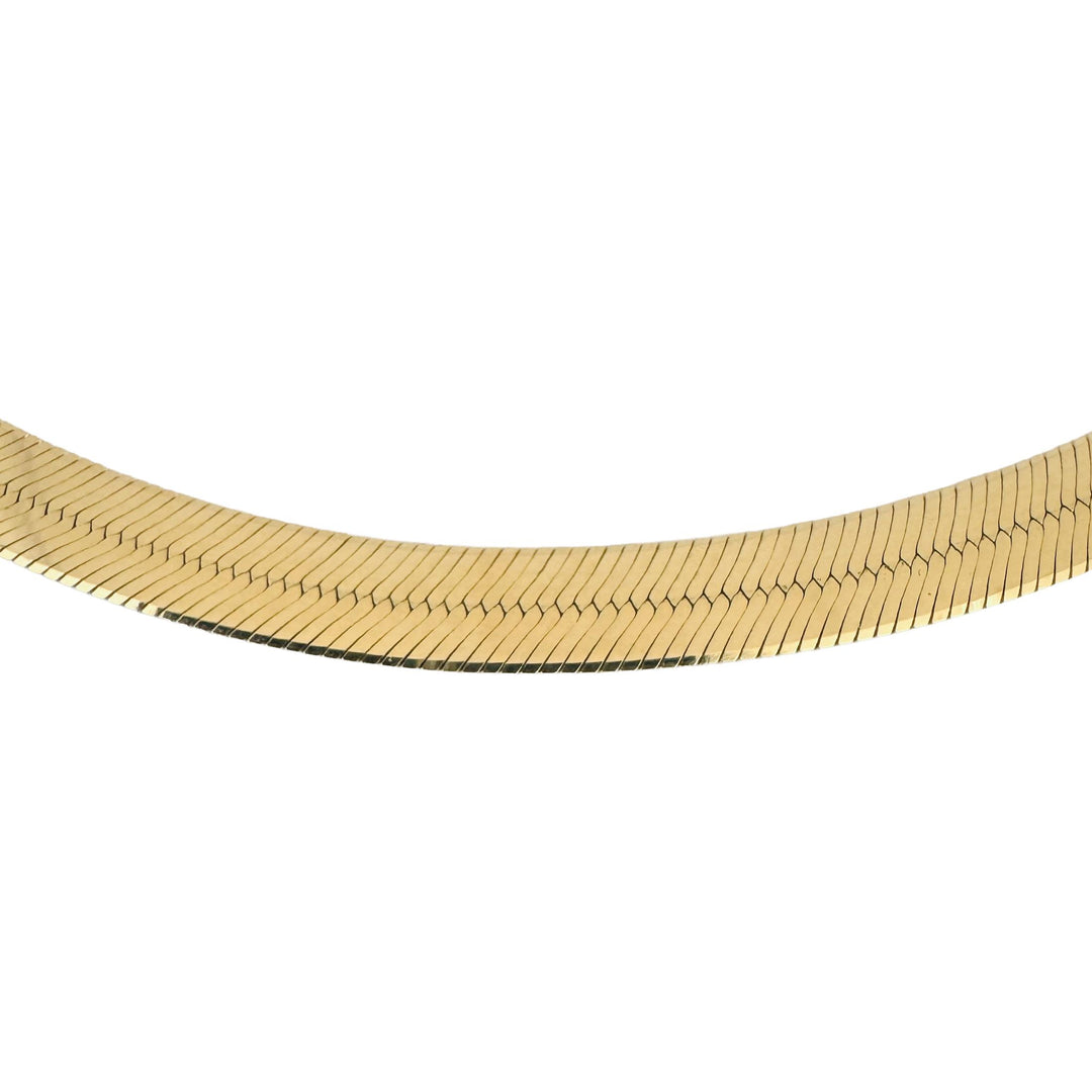 14k Yellow Gold 20.7g Solid Thick 7mm Herringbone Link Necklace Italy 18"