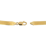 14k Yellow Gold 20.7g Solid Thick 7mm Herringbone Link Necklace Italy 18"