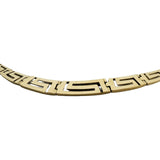 14k Yellow Gold 13.8g Vintage Graduated Greek Key Panel Link Necklace 17"
