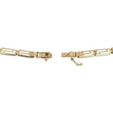 14k Yellow Gold 13.8g Vintage Graduated Greek Key Panel Link Necklace 17"