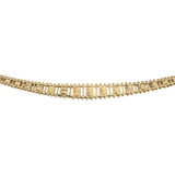 14k Yellow Gold 12g Imperial Gold Graduated Beaded Mirror Bar Link Necklace 17"