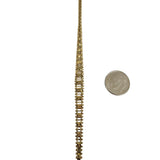 14k Yellow Gold 12g Imperial Gold Graduated Beaded Mirror Bar Link Necklace 17"