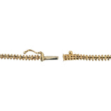 14k Yellow Gold 12g Imperial Gold Graduated Beaded Mirror Bar Link Necklace 17"
