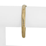 14k Yellow Gold 5.9g Hollow Light 6mm Striped Floral Bangle Bracelet 7.25"