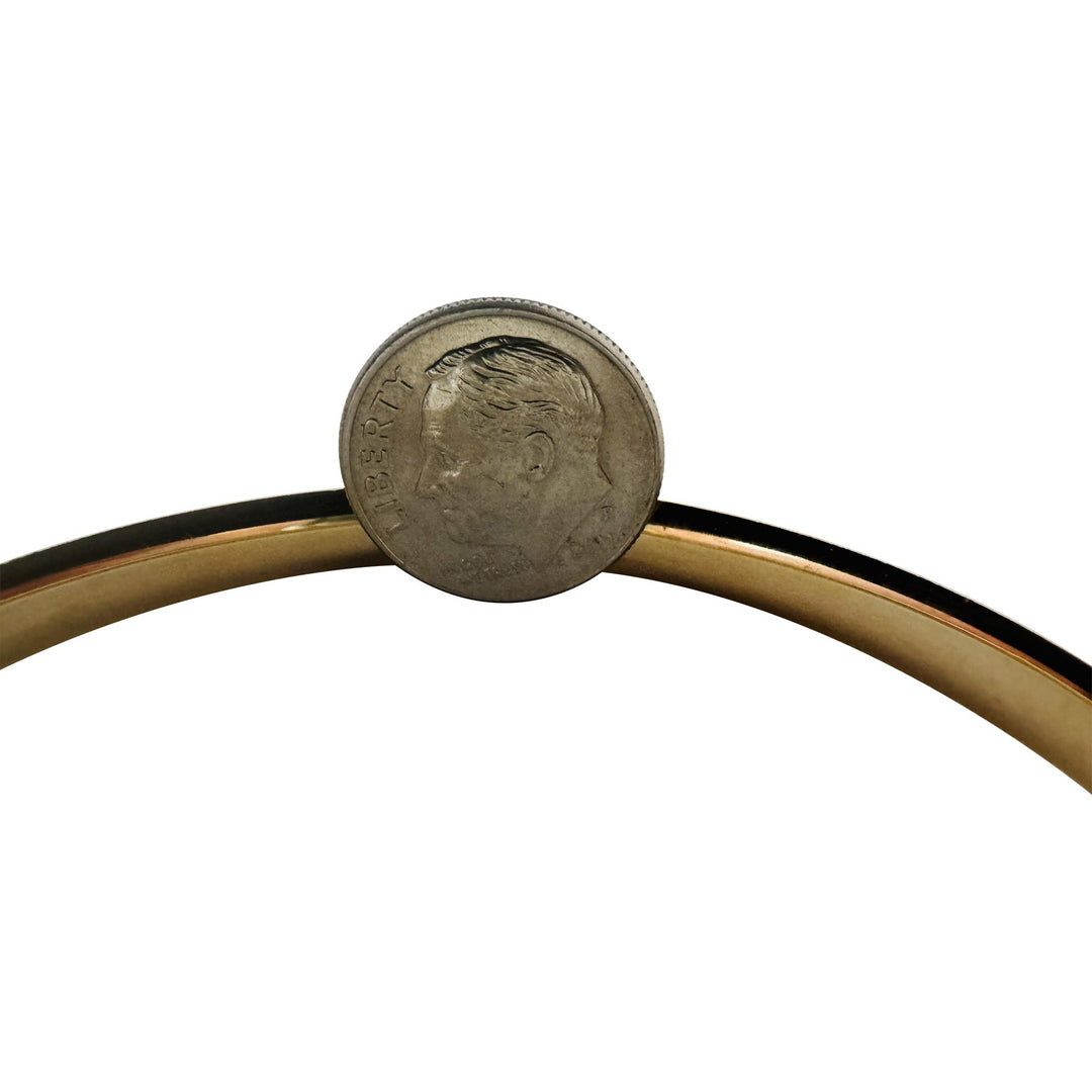14k Yellow Gold 5.9g Hollow Light 6mm Striped Floral Bangle Bracelet 7.25"