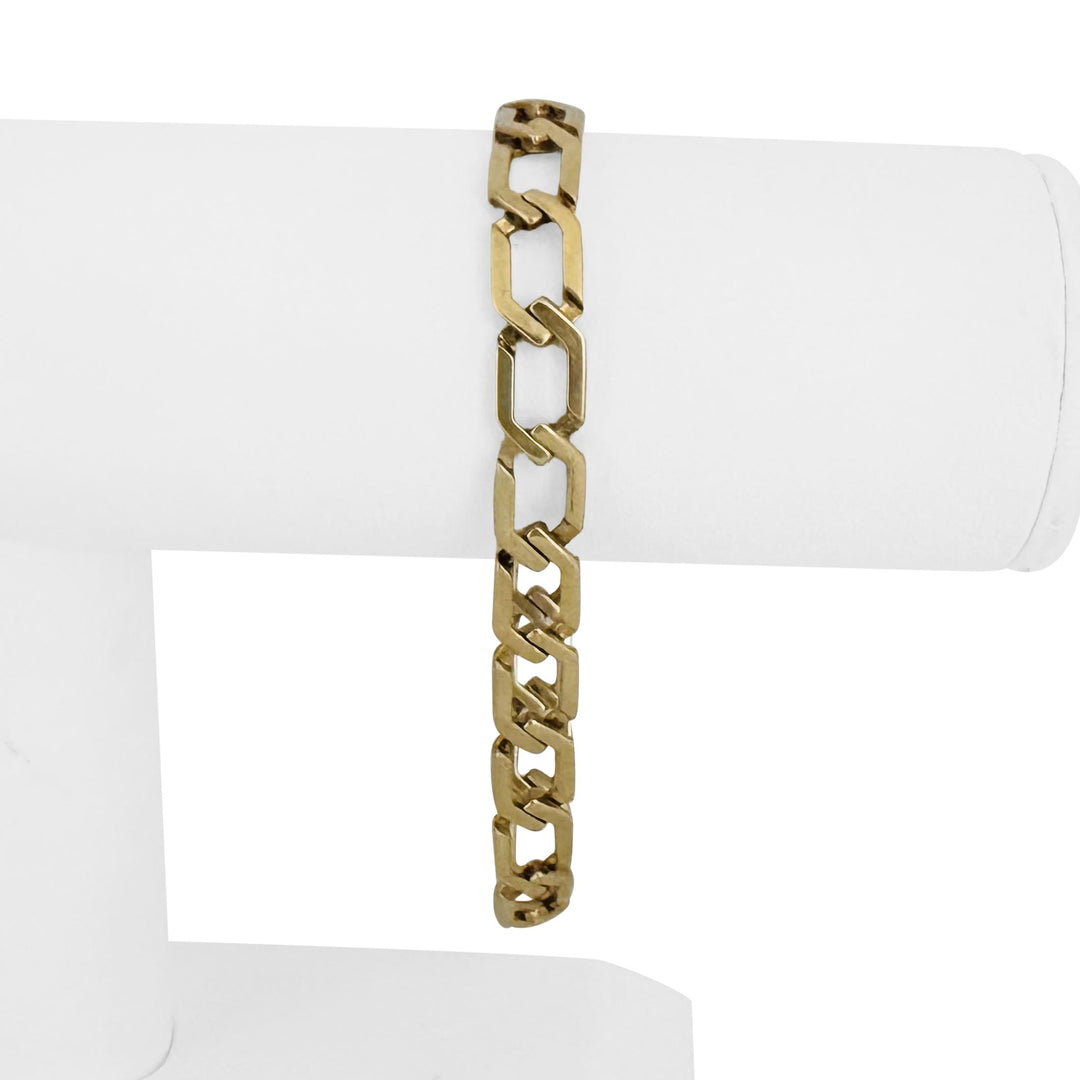 14k Yellow Gold 23.7g Men's Vintage 8.5mm Squared Curb Link Bracelet 8"