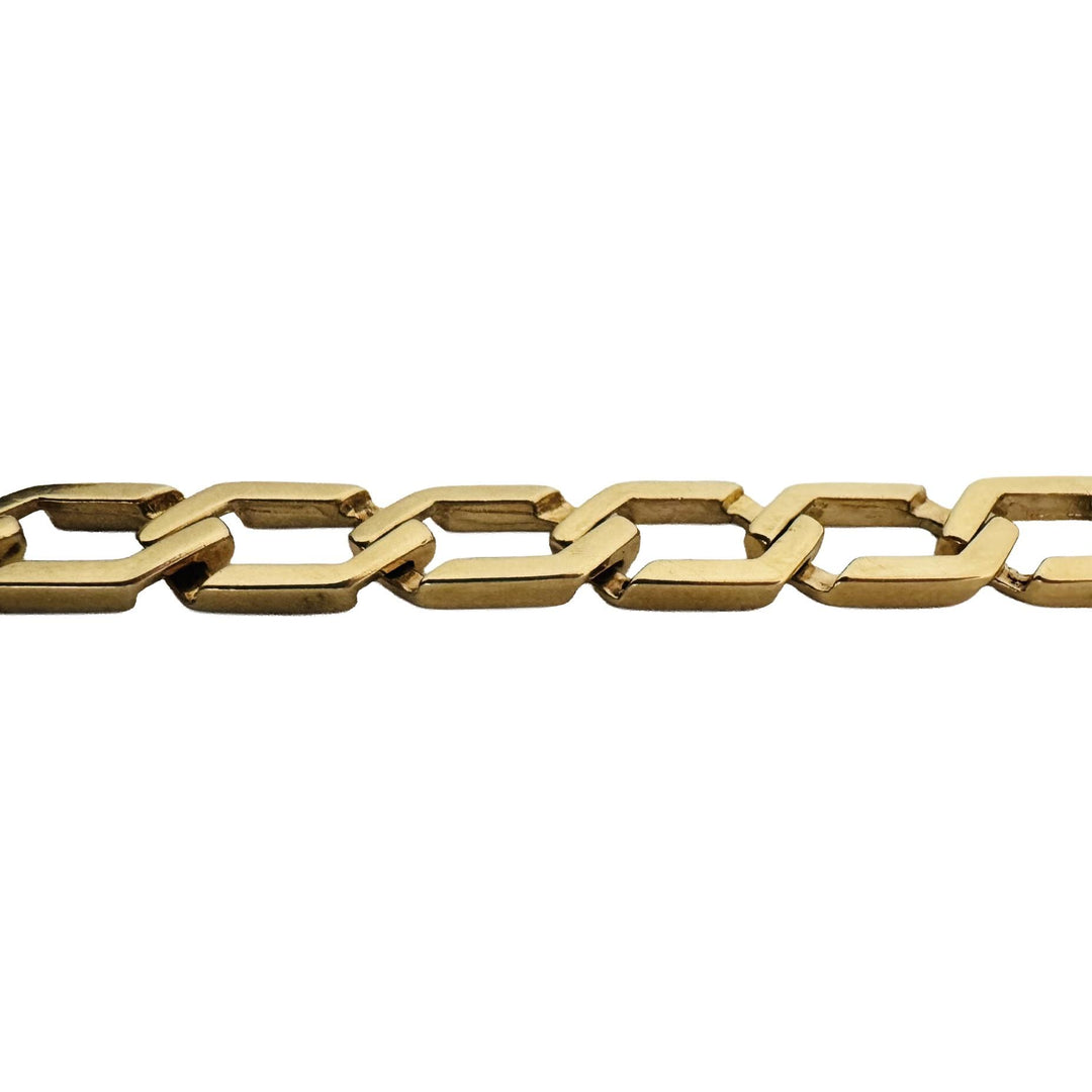 14k Yellow Gold 23.7g Men's Vintage 8.5mm Squared Curb Link Bracelet 8"