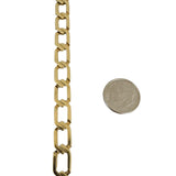 14k Yellow Gold 23.7g Men's Vintage 8.5mm Squared Curb Link Bracelet 8"