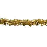 14k Yellow Gold 30g Solid Heavy 12mm Fancy Floral Link Bracelet 7"
