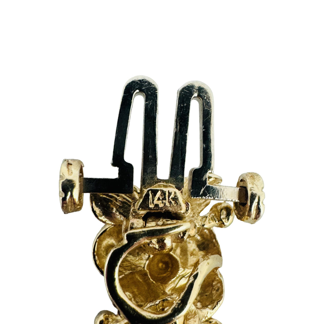 14k Yellow Gold 30g Solid Heavy 12mm Fancy Floral Link Bracelet 7"