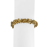 14k Yellow Gold 30g Solid Heavy 12mm Fancy Floral Link Bracelet 7"