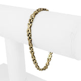 14k Yellow Gold 9.4g Vintage Ladies 5mm Fancy Panther X Link Bracelet Italy 7"