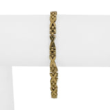 14k Yellow Gold 9.4g Vintage Ladies 5mm Fancy Panther X Link Bracelet Italy 7"