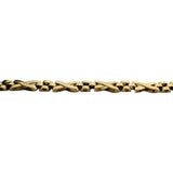 14k Yellow Gold 9.4g Vintage Ladies 5mm Fancy Panther X Link Bracelet Italy 7"