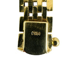 14k Yellow Gold 25.8g Solid Ladies 10mm Enamel Inlay Tank Link Bracelet 7"