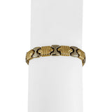 14k Yellow and White Gold 15g Ladies 9mm Fancy Link Bracelet Italy 7.25"
