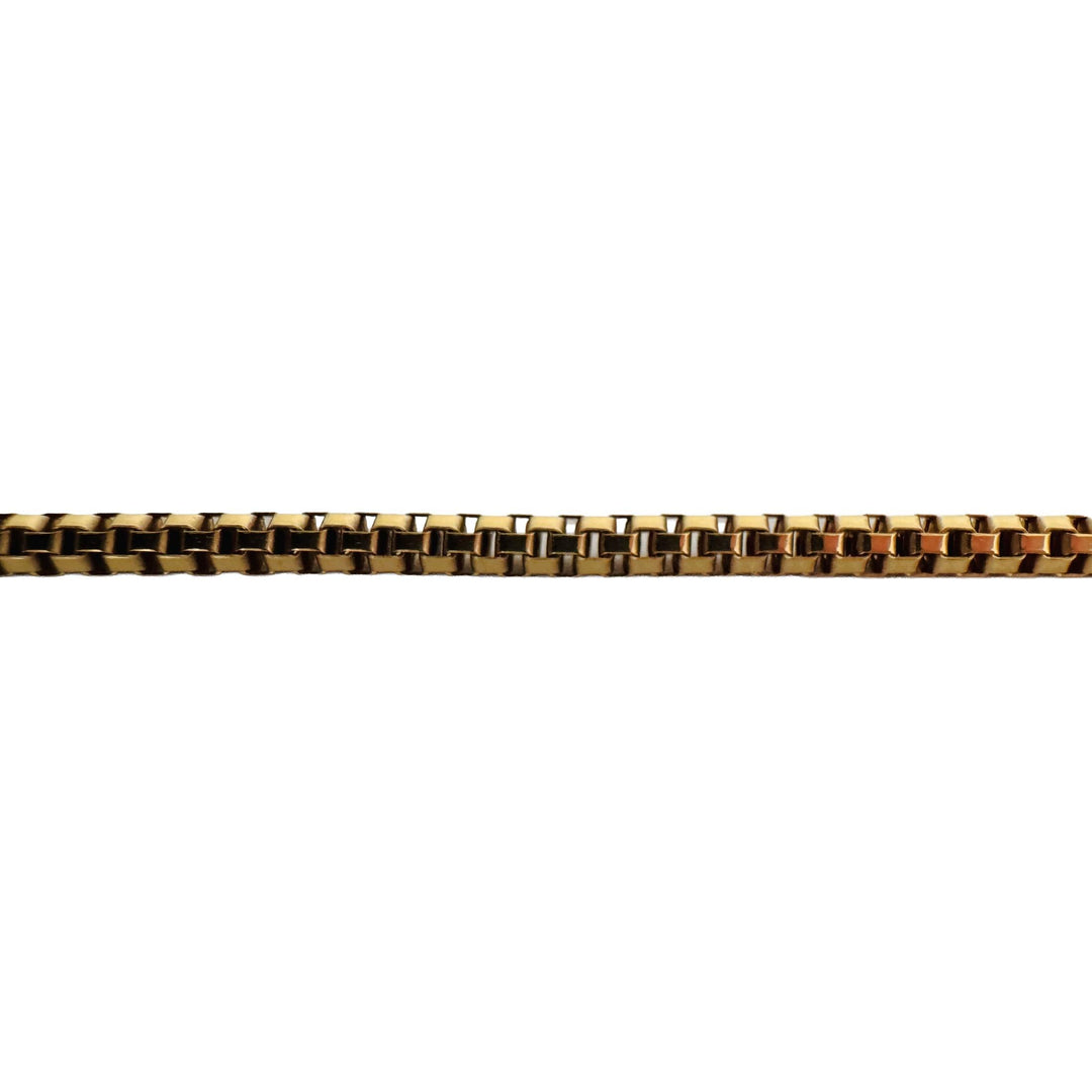 14k Yellow Gold 15.8g Vintage Solid Rounded Box Link Necklace 20.5"