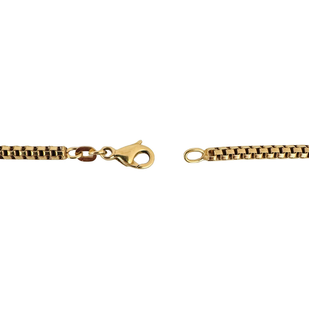 14k Yellow Gold 15.8g Vintage Solid Rounded Box Link Necklace 20.5"