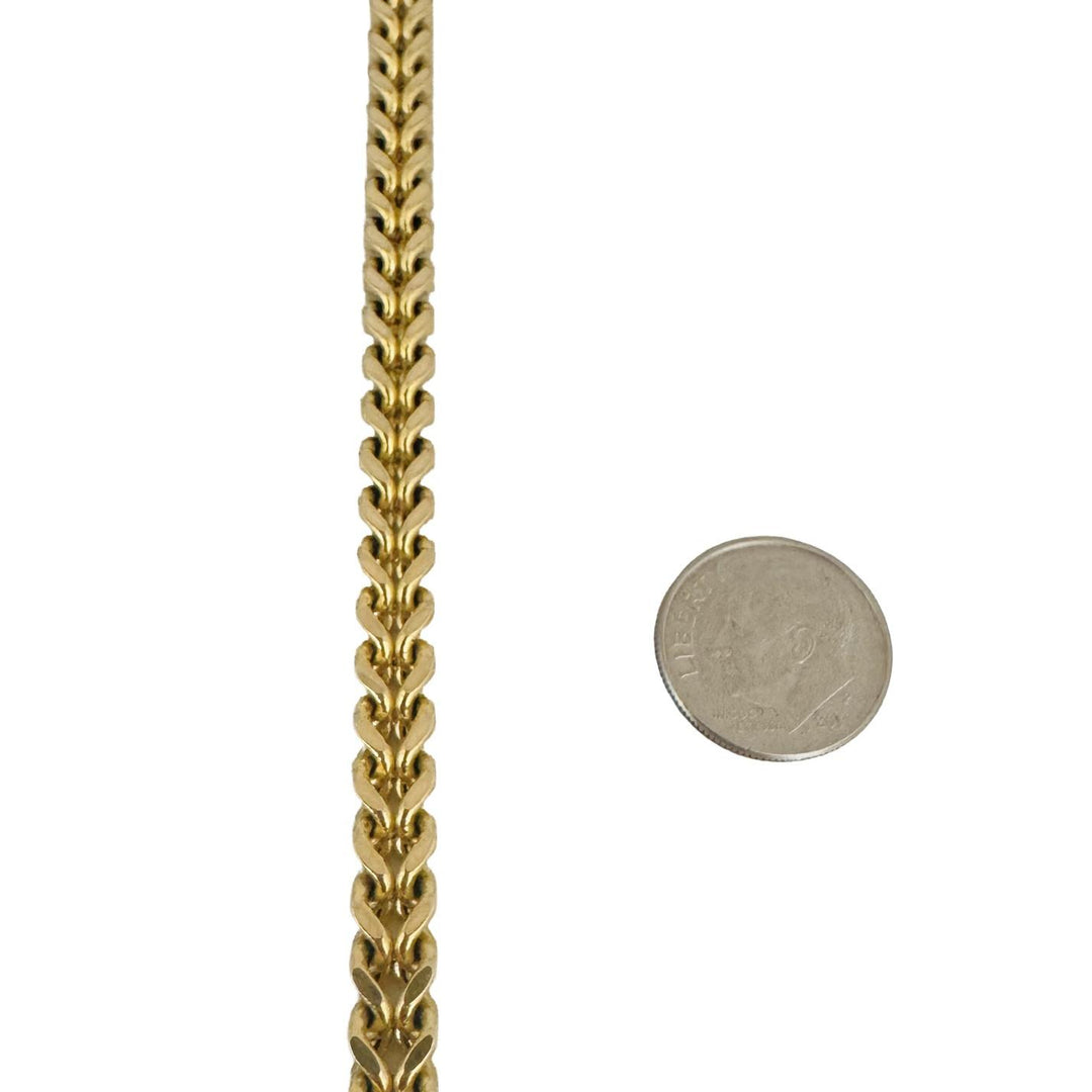 10k Yellow Gold 37.8g Men's Thick 6mm Franco Link Chain Necklace 24"