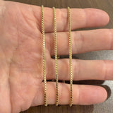 18k Yellow Gold 7.1g UnoAErre Hollow 1.8mm Box Link Chain Necklace Italy 24"