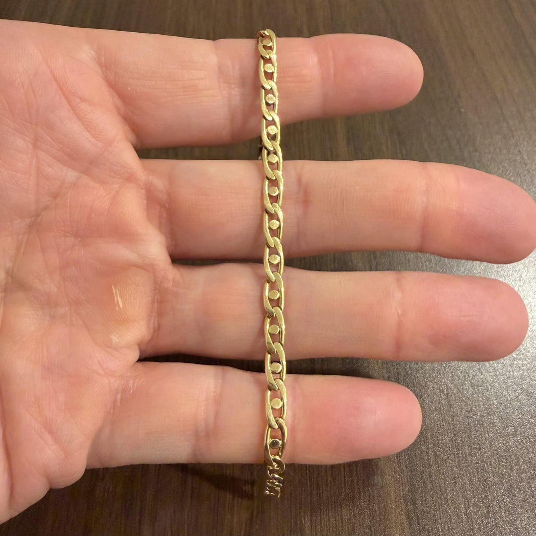 18k Yellow Gold 9.8g Solid Ladies 4.5mm Fancy Gucci Link Bracelet 6.75"